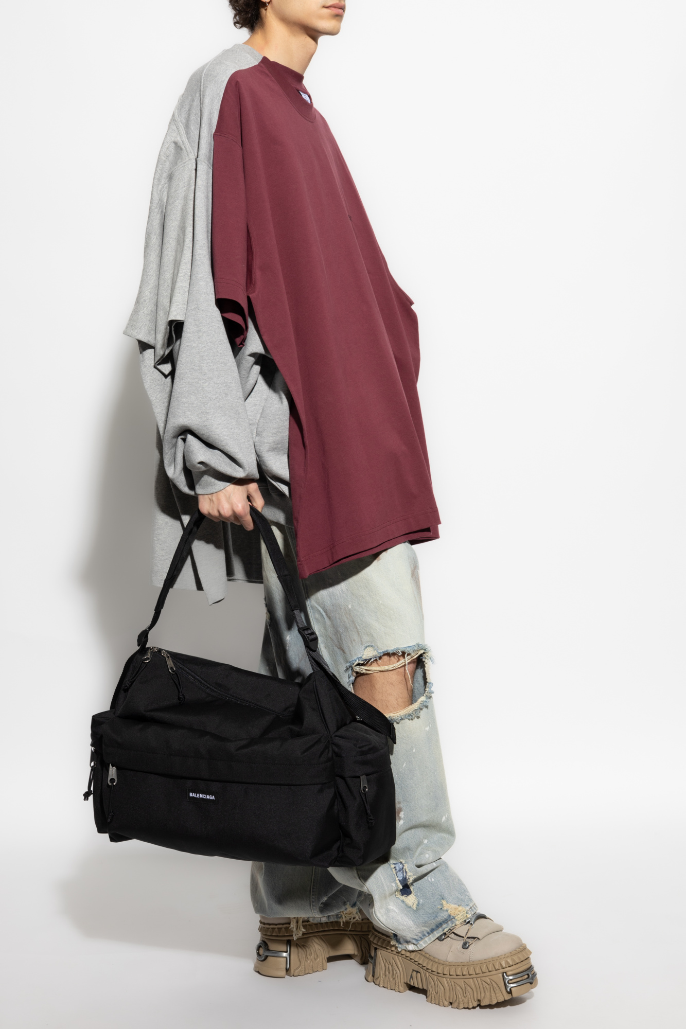 VETEMENTS Sweatshirt with double T-shirt in oversize style